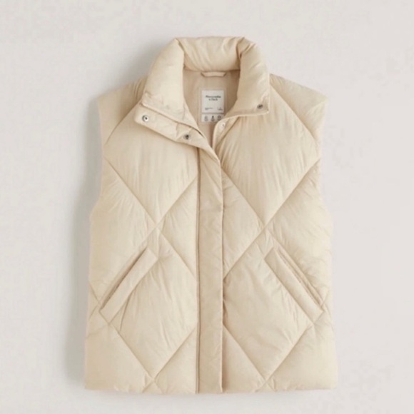 Abercrombie Cream Faux Leather Vest - Picture 2 of 3